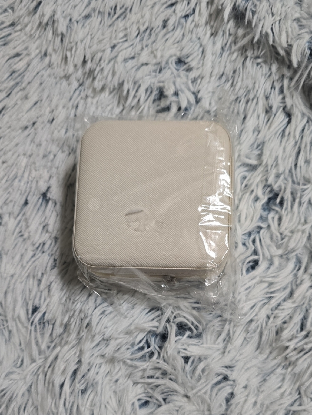 Cream Square Jewelry Travel Case